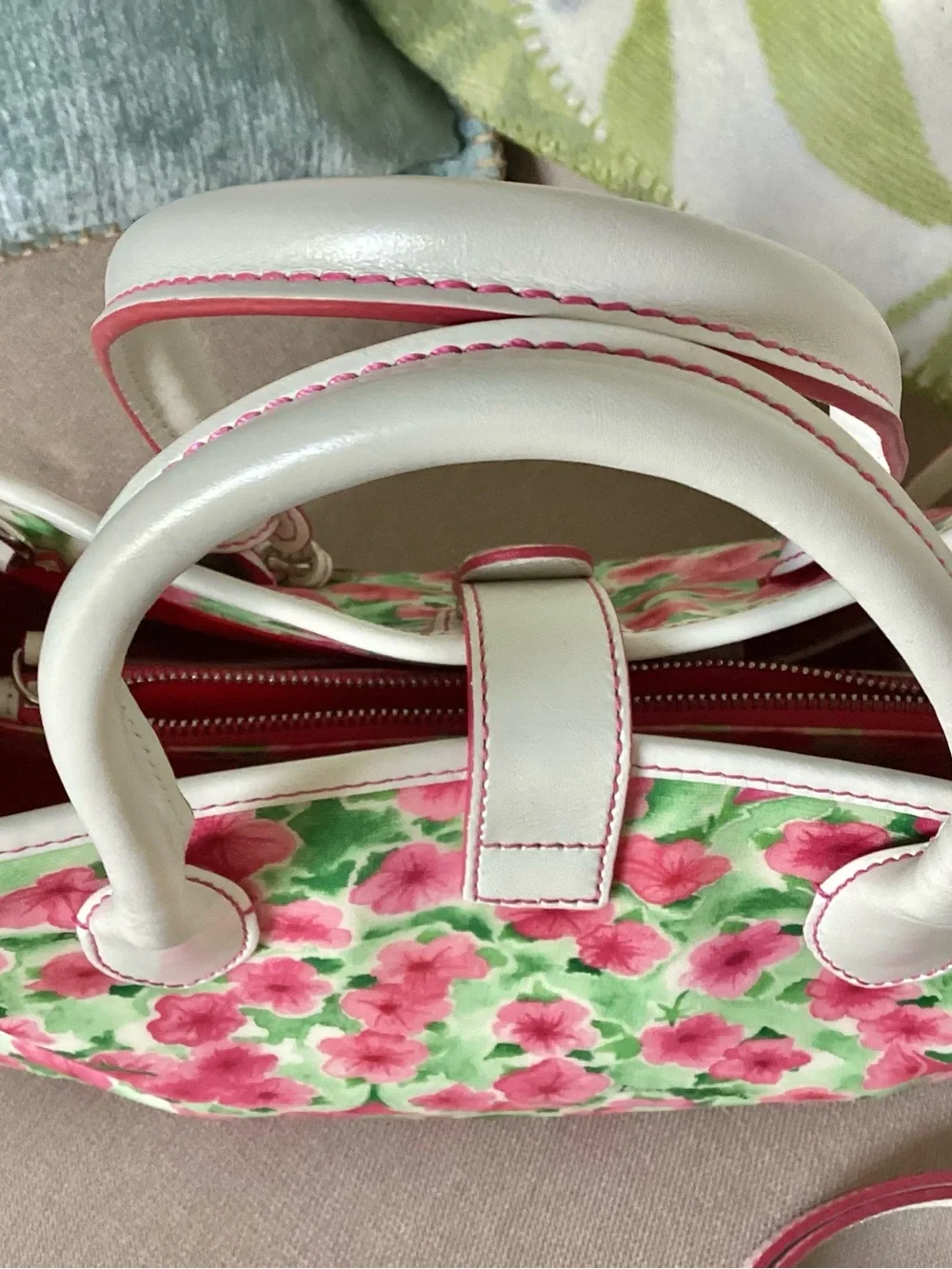 Dooney & Bourke White & Pink Floral Satchel - Picture 4 of 16